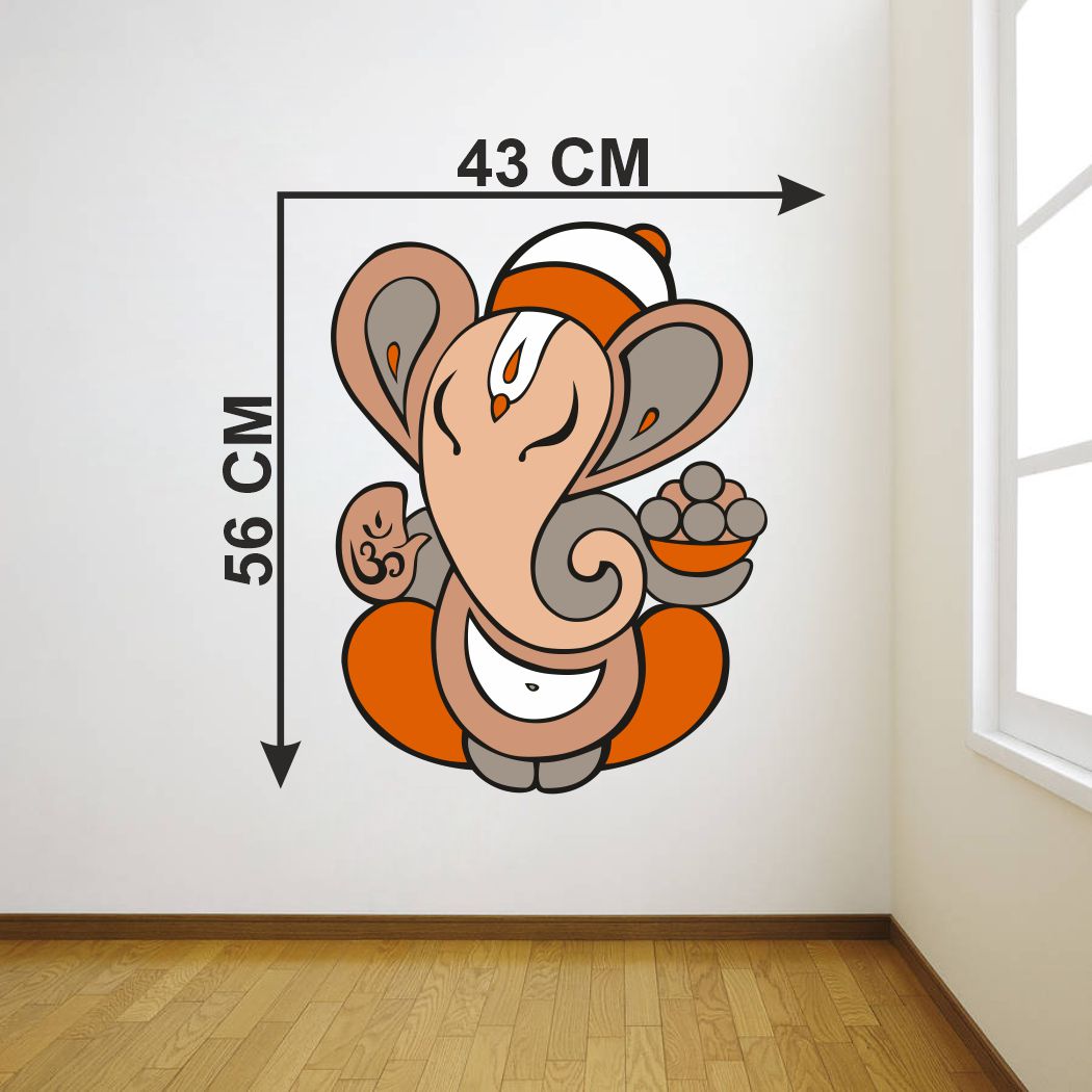 Homexa Decor | Shree Lord Ganesha Ganpati ji Wall Sticker (Size 43 x 56 cm)