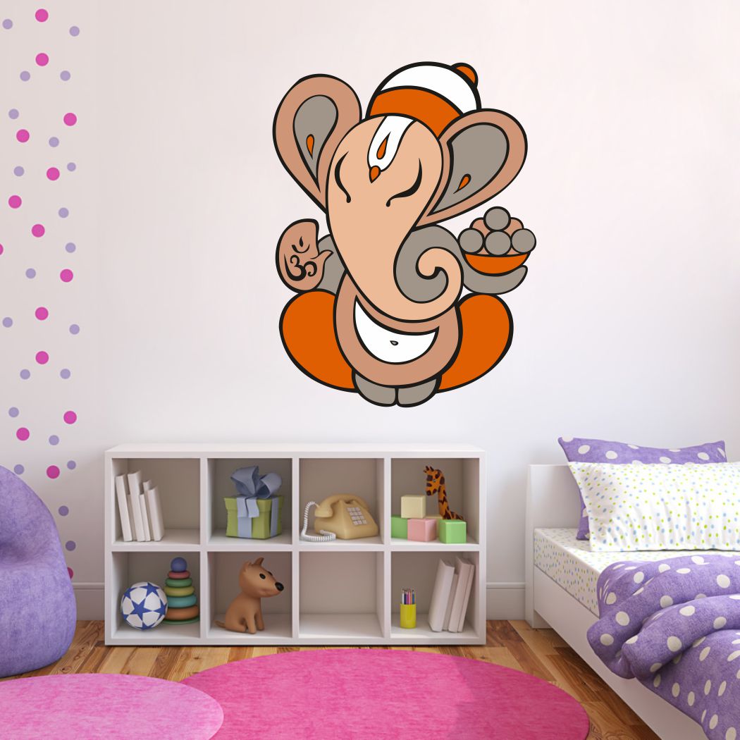 Homexa Decor | Shree Lord Ganesha Ganpati ji Wall Sticker (Size 43 x 56 cm)