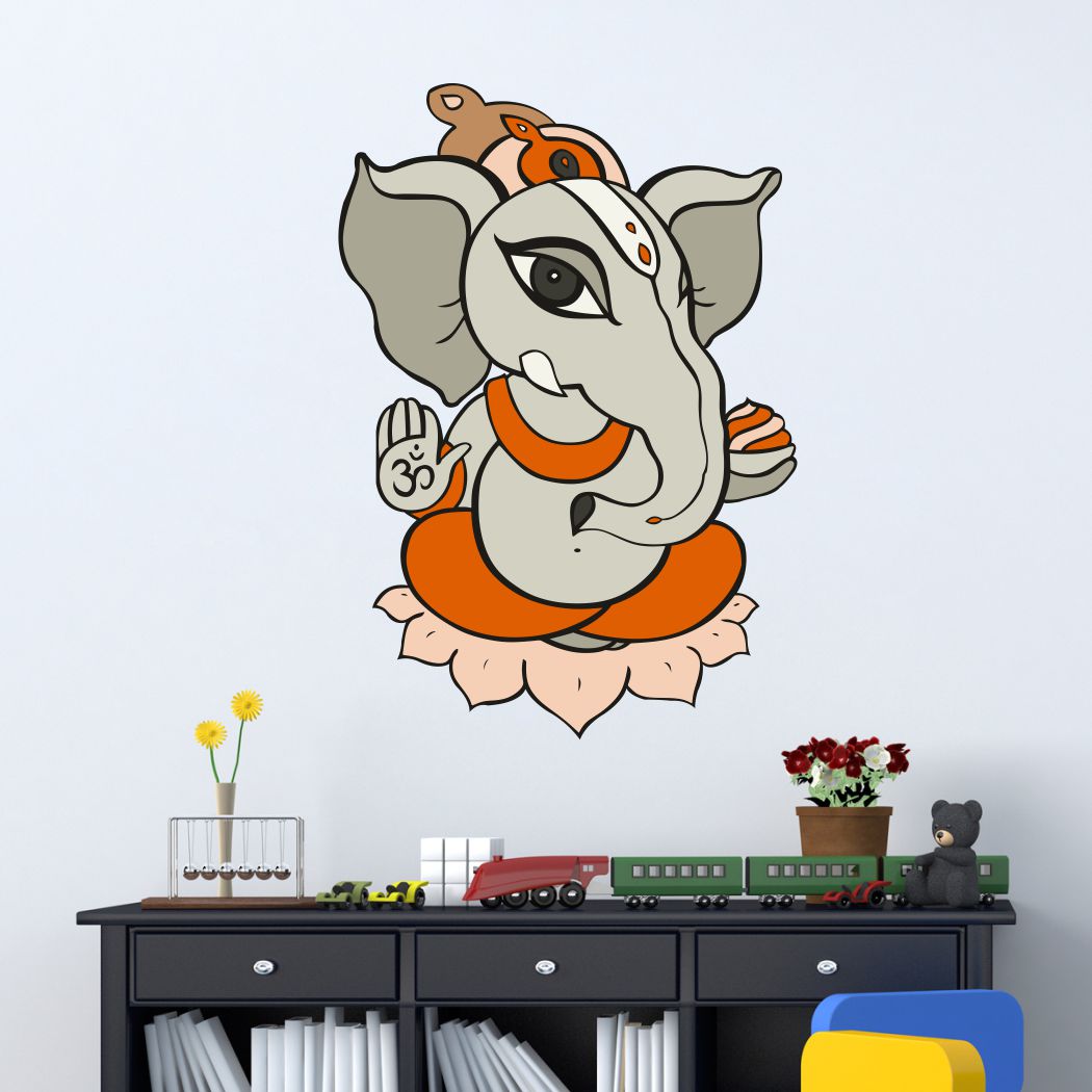 Homexa Decor | Shree Lord Ganesha Ganpati ji Wall Sticker (Size 38 x 55 cm)