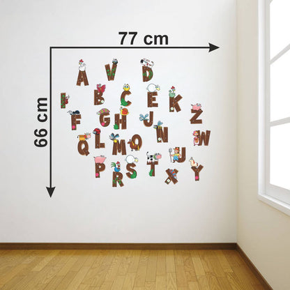 Homexa Decor | Flat Design of Animal Alphabets Wall Sticker (Size 77 x 66 cm)