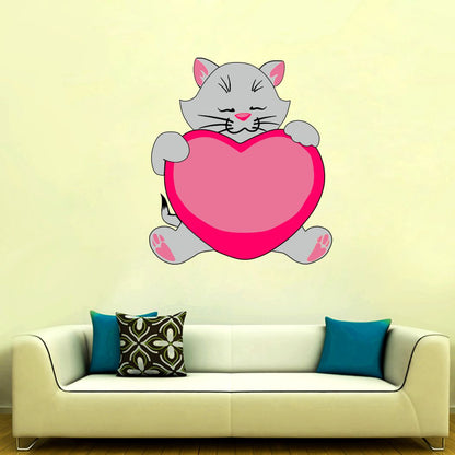 Homexa Decor | Lovely Cat Design Wall Sticker (Size 48 x 54 cm)