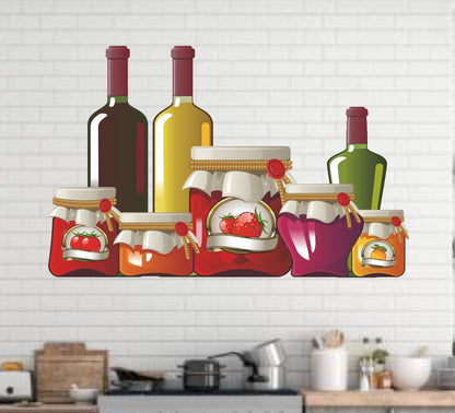 Homexa Decor | Kitchen Utensils Medium Reusable Wall Sticker (Size 56 x 36 cm)