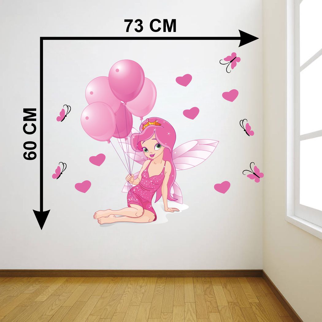 Homexa Decor | Fariy With Balloons Wall Sticker (Size 73 x 60 cm)