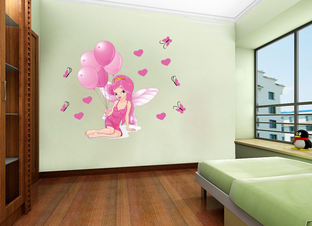 Homexa Decor | Fariy With Balloons Wall Sticker (Size 73 x 60 cm)