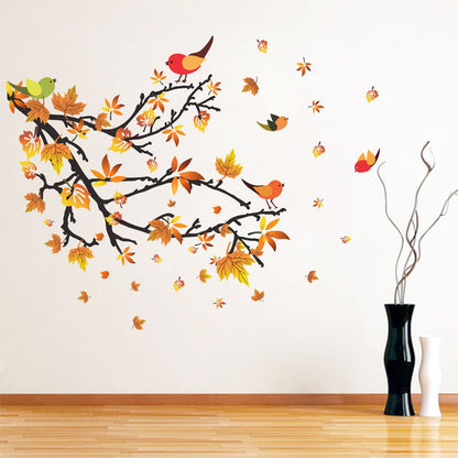 Homexa Decor | Tree With Leaf and Birds Design Wall Sticker (Size 85 x 73 cm)