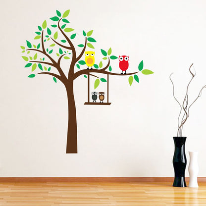 Homexa Decor | Tree With Owls Design Wall Sticker (Size 86 x 92 cm)