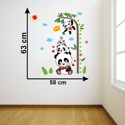 Homexa Decor | Panda Height Measure Design Wall Sticker (Size 58 x 63 cm)