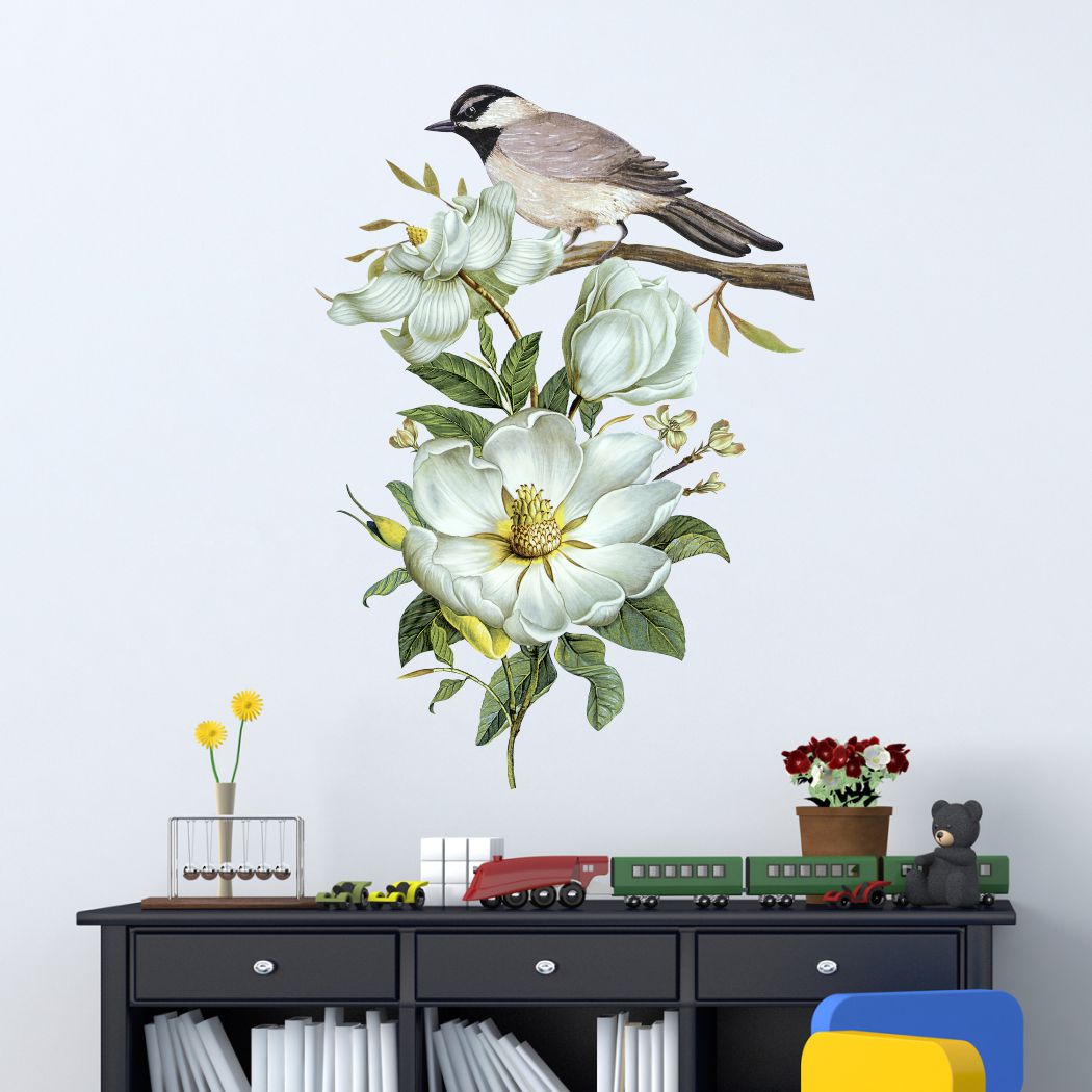 Homexa Decor | Flower and Birds Design Wall Sticker (Size 40 x 56 cm)