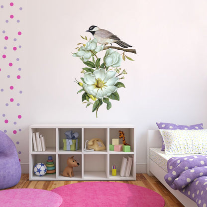 Homexa Decor | Flower and Birds Design Wall Sticker (Size 40 x 56 cm)