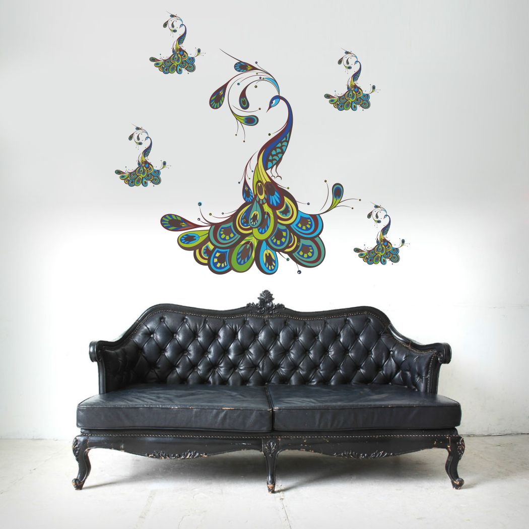 Homexa Decor | Beautiful Peacock Design Wall Sticker (Size 72 x 64 cm)