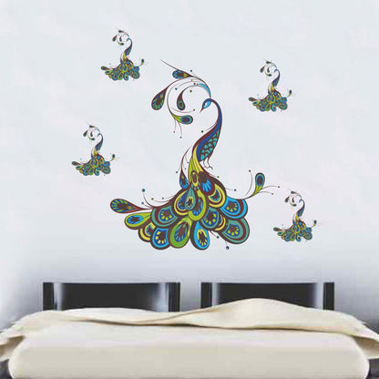 Homexa Decor | Beautiful Peacock Design Wall Sticker (Size 72 x 64 cm)