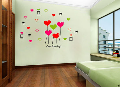 Homexa Decor | Heart With Birds Design Wall Sticker (Size 114 x 78 cm)