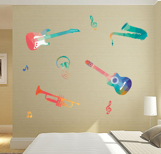 Homexa Decor | Music Instruments Design Wall Sticker (Size 72 x 60 cm)