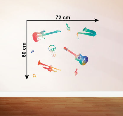 Homexa Decor | Music Instruments Design Wall Sticker (Size 72 x 60 cm)