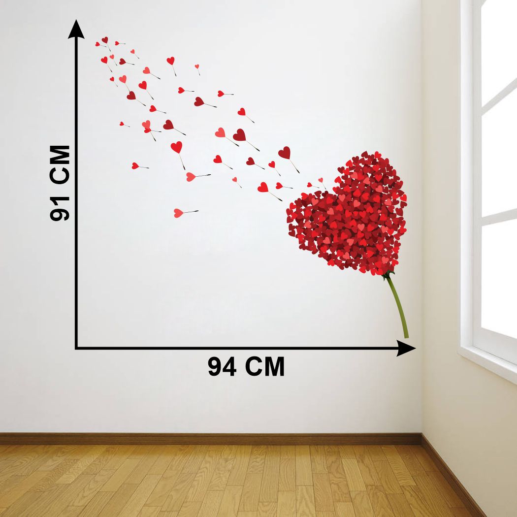 Homexa Decor | Heart Design Wall Sticker (Size 94 x 91 cm)