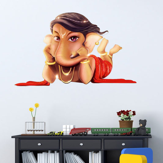 Homexa Decor | Shree Lord Ganesha Ganpati Ji Wall Sticker (Size 56 x 37 cm)