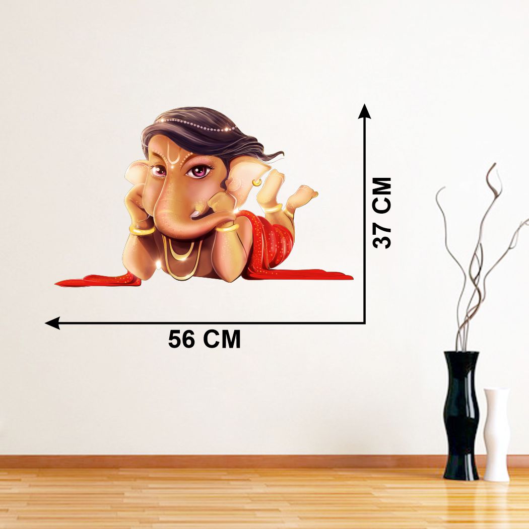 Homexa Decor | Shree Lord Ganesha Ganpati Ji Wall Sticker (Size 56 x 37 cm)