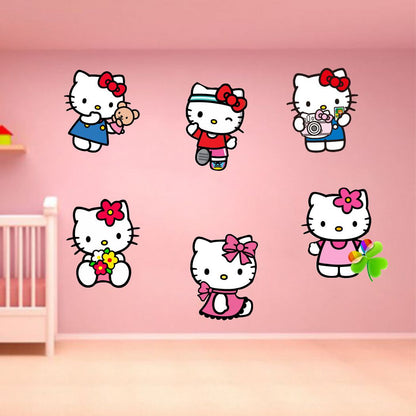 Homexa Decor | Hello Cute Kitty Design Wall Sticker (Size 91 x 85 cm)