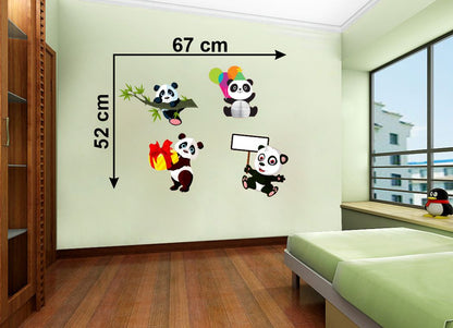 Homexa Decor | Cute Baby Panda Design Wall Sticker (Size 67 x 52 cm)