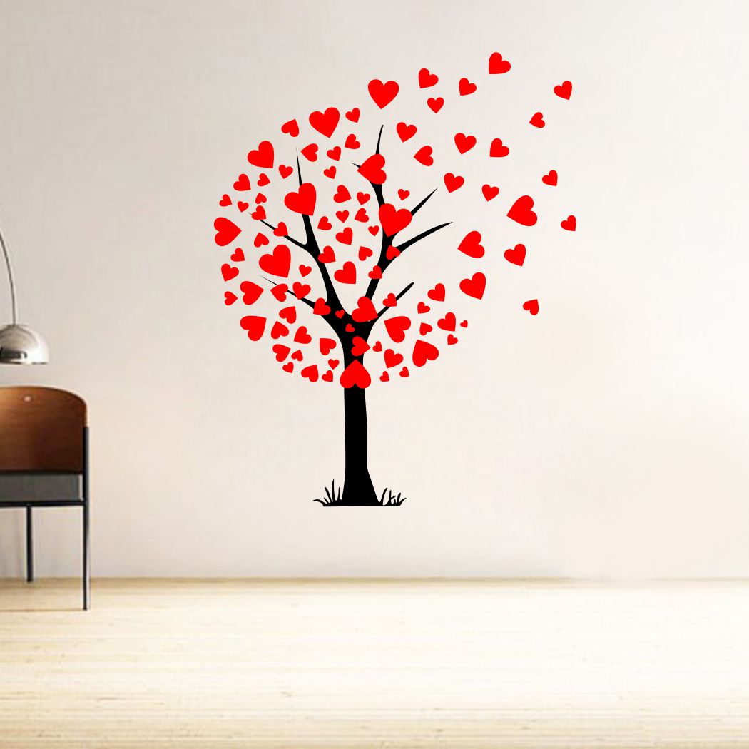 Homexa Decor | Beautiful Tree With Heart Wall Sticker (Size 58 x 73 cm)