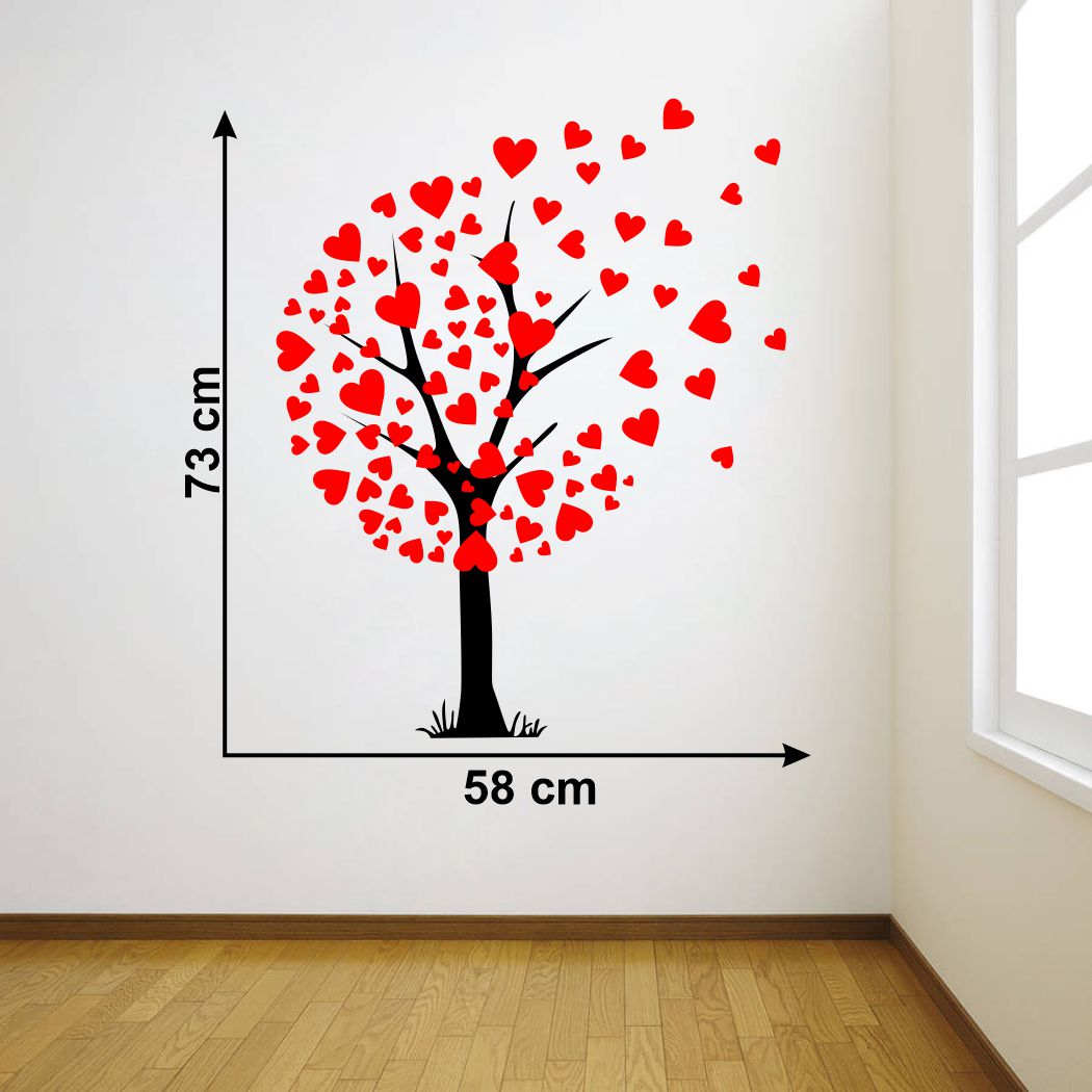 Homexa Decor | Beautiful Tree With Heart Wall Sticker (Size 58 x 73 cm)