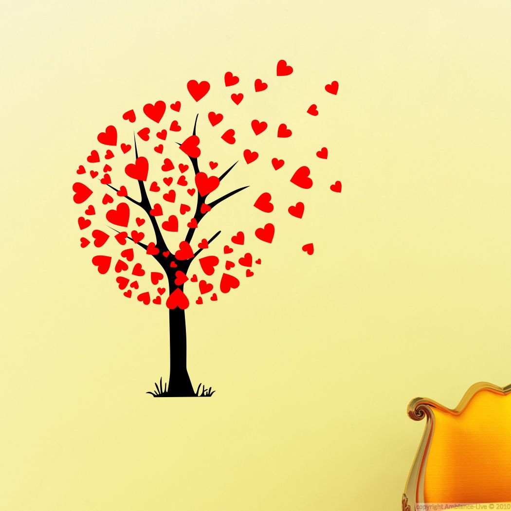 Homexa Decor | Beautiful Tree With Heart Wall Sticker (Size 58 x 73 cm)