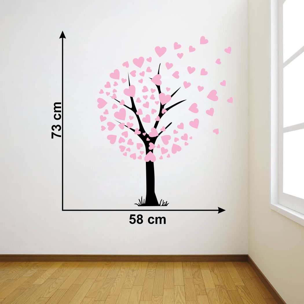 Homexa Decor | Beautiful Tree With Heart Wall Sticker (Size 58 x 73 cm)