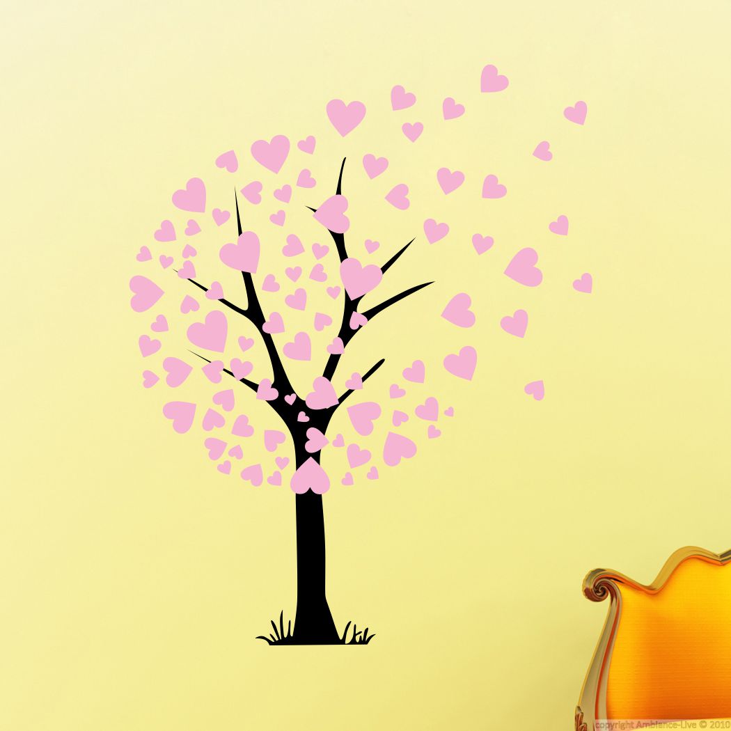 Homexa Decor | Beautiful Tree With Heart Wall Sticker (Size 58 x 73 cm)