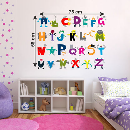 Homexa Decor |  Playful Alphabets Design Wall Sticker (Size 75 x 58 cm)