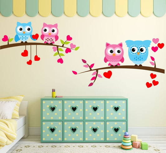 Homexa Decor | Tree With Owl Design Wall Sticker (Size 120 x 45 cm)