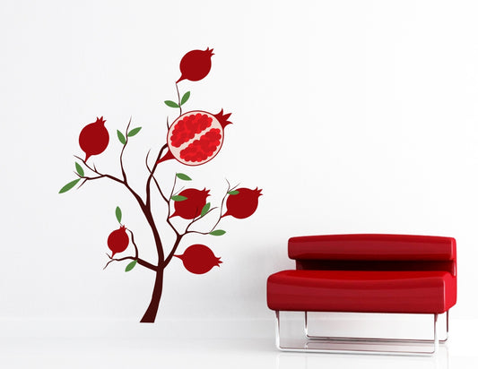 Homexa Decor | Pomegranate Fruit Tree Design Wall Sticker (Size 56 x 76 cm)