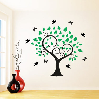 Homexa Decor | Tree With Birds Design Wall Sticker (Size 64 x 58 cm)