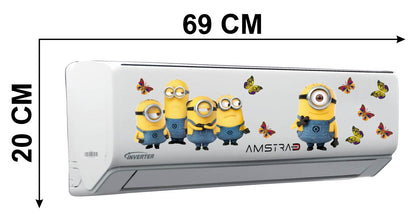 Homexa Decor | Minions Cartoon And Butterfly AC Sticker (Size 69 x 20 cm)