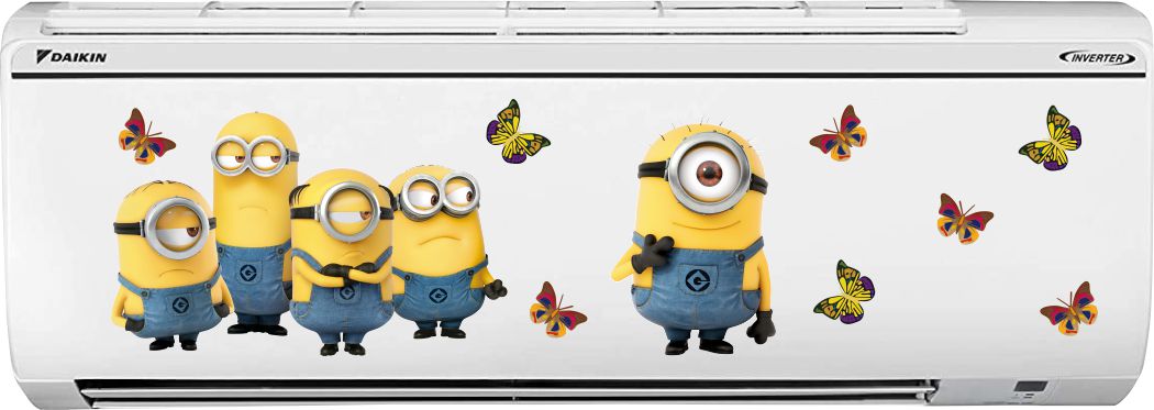 Homexa Decor | Minions Cartoon And Butterfly AC Sticker (Size 69 x 20 cm)