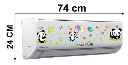 Homexa Decor | Cute Panda and Grass A.C. Sticker (Size 92 x 21 cm)