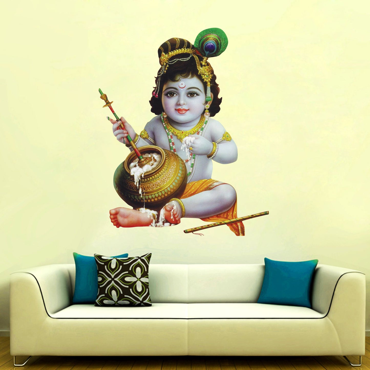 Homexa Decor | Little Shree Krishna Design Wall Sticker (Size 56 x 47 cm)