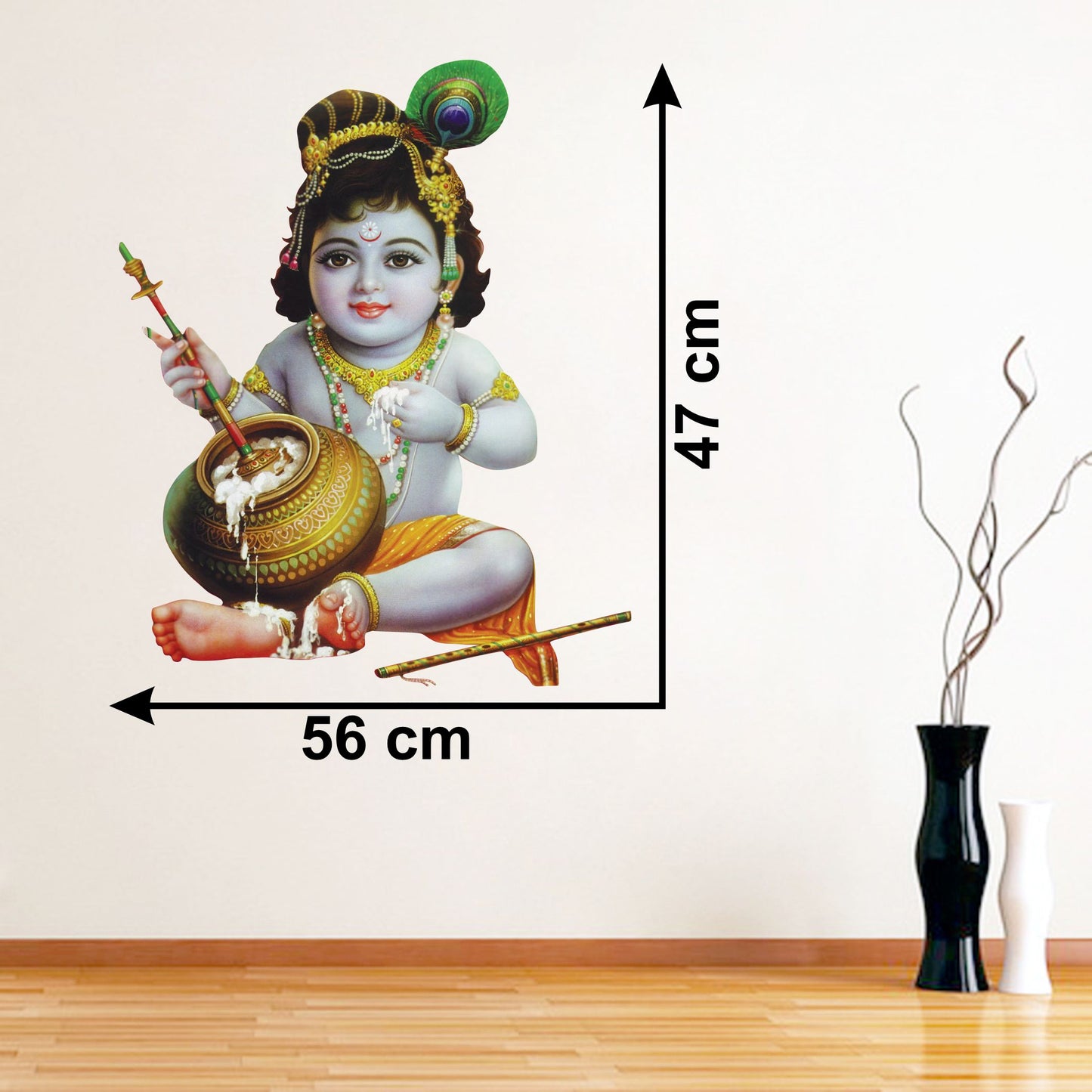 Homexa Decor | Little Shree Krishna Design Wall Sticker (Size 56 x 47 cm)