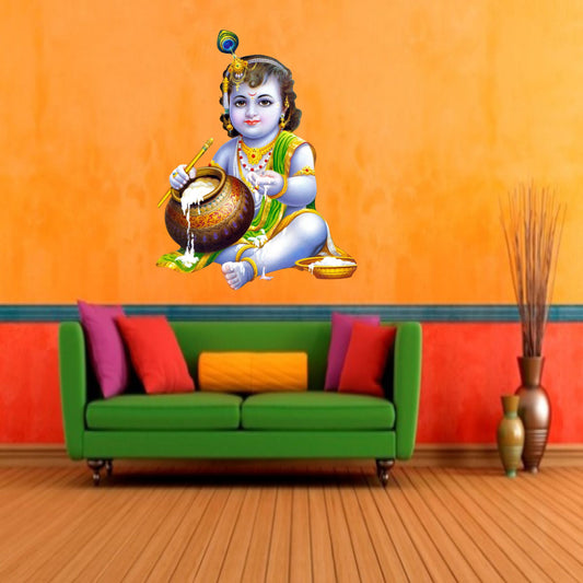 Homexa Decor | Little Shree Krishna Design Wall Sticker (Size 43 x 56 cm)