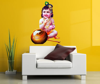 Homexa Decor | Little Shree Krishna Design Wall Sticker (Size 39 x 56 cm)