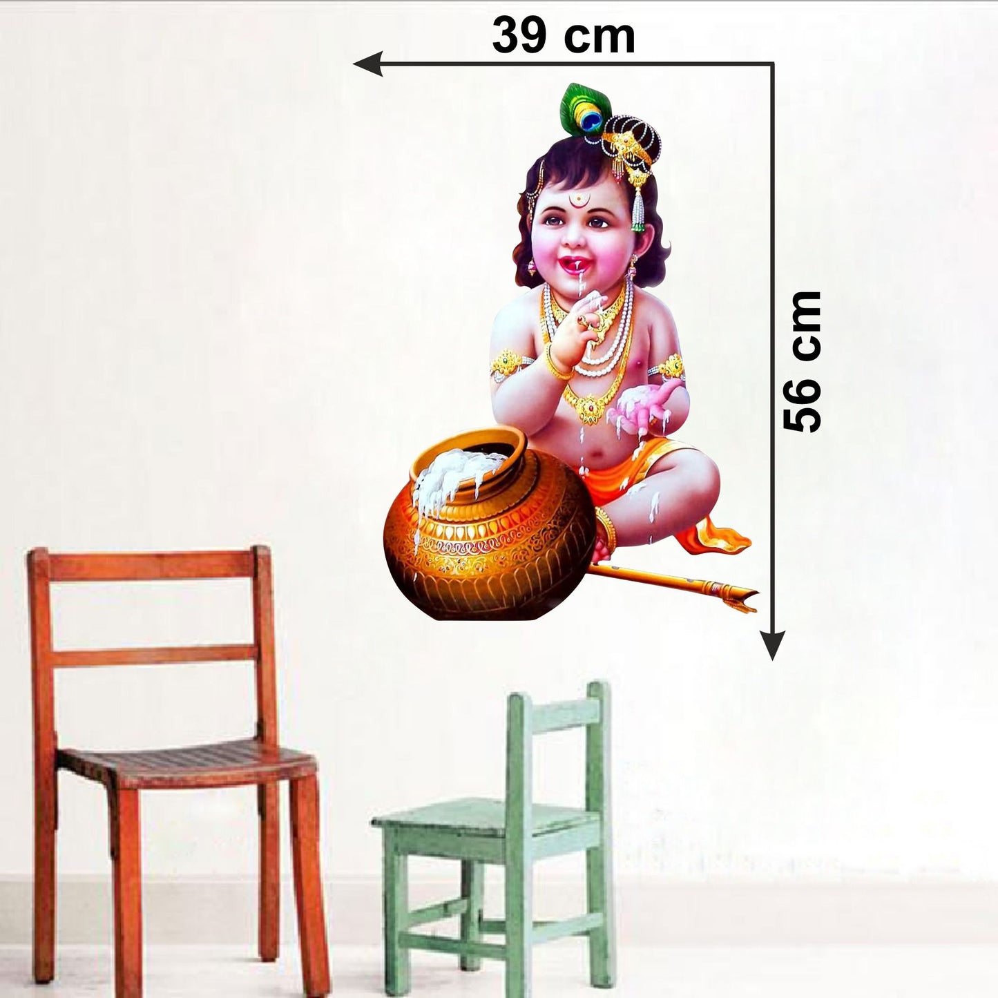 Homexa Decor | Little Shree Krishna Design Wall Sticker (Size 39 x 56 cm)