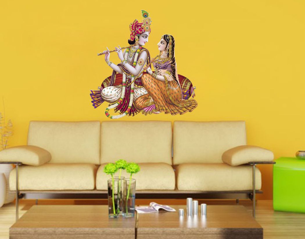 Homexa Decor | Radha Krishna Design Wall Sticker (Size 53 x 54 cm)