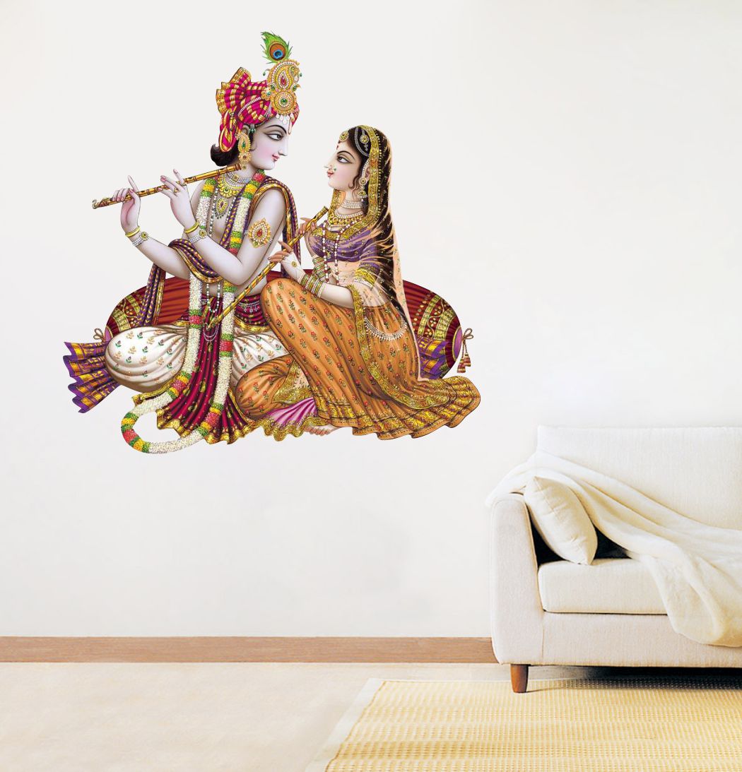 Homexa Decor | Radha Krishna Design Wall Sticker (Size 53 x 54 cm)