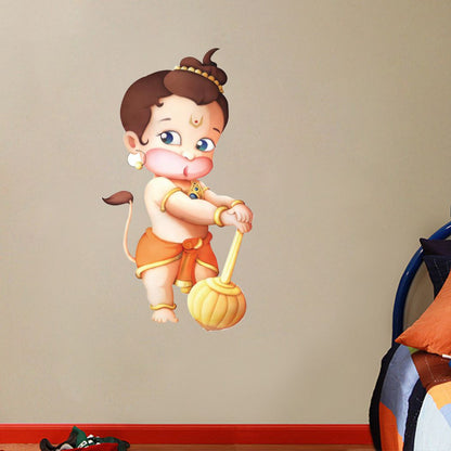 Homexa Decor | Shree Bal Hanuman Design Wall Sticker (Size 30 x 56 cm)