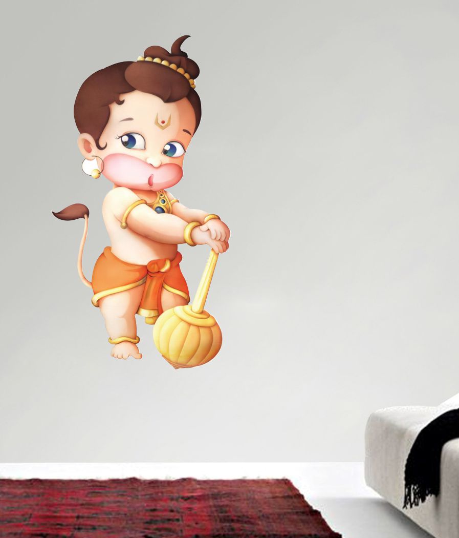 Homexa Decor | Shree Bal Hanuman Design Wall Sticker (Size 30 x 56 cm)