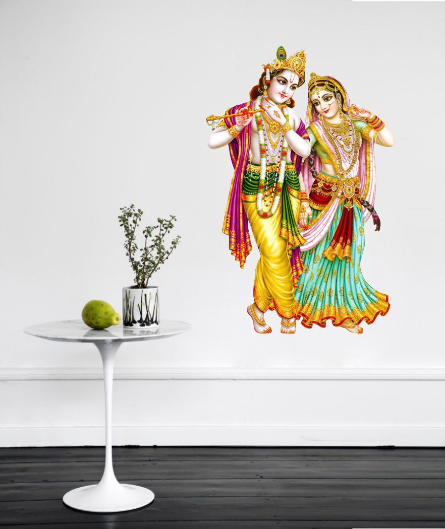 Homexa Decor | Radha Krishna Design Wall Sticker (Size 36 x 55 cm)