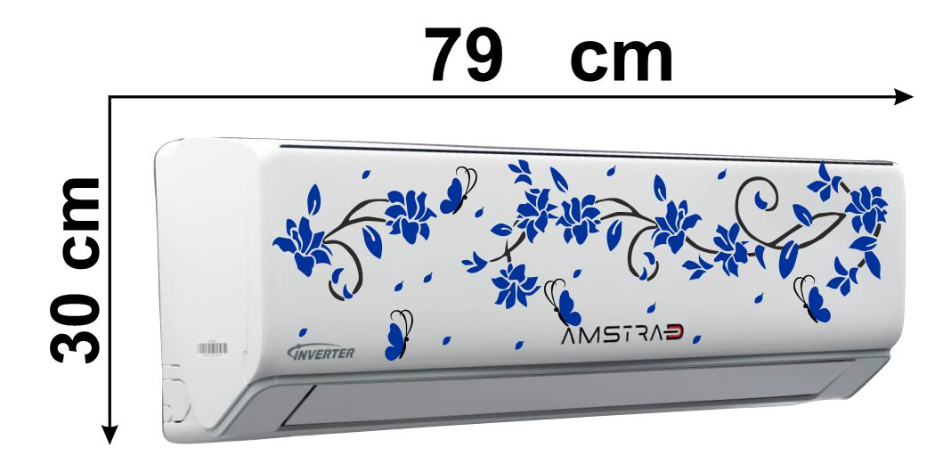 Homexa Decor | Beautiful Flower With Butterfly A.C. Sticker (Size 79 x 30 cm)