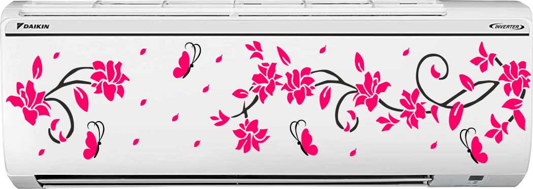 Homexa Decor | Beautiful Flower With Butterfly Wall Sticker (Size 79 x 30 cm)