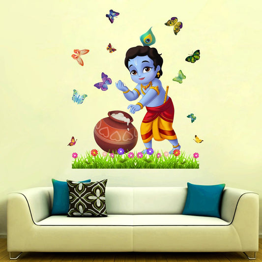 Homexa Decor | Little Shree Krishna Design Wall Sticker (Size 56 x 65 cm)