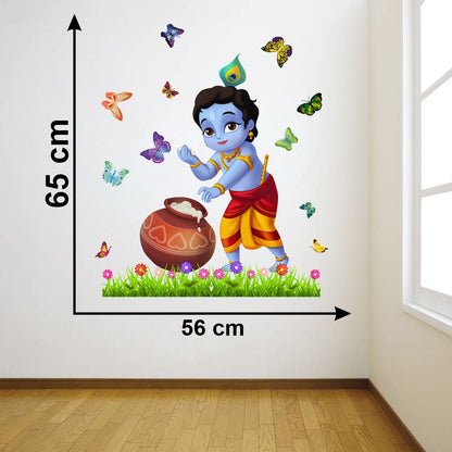 Homexa Decor | Little Shree Krishna Design Wall Sticker (Size 56 x 65 cm)