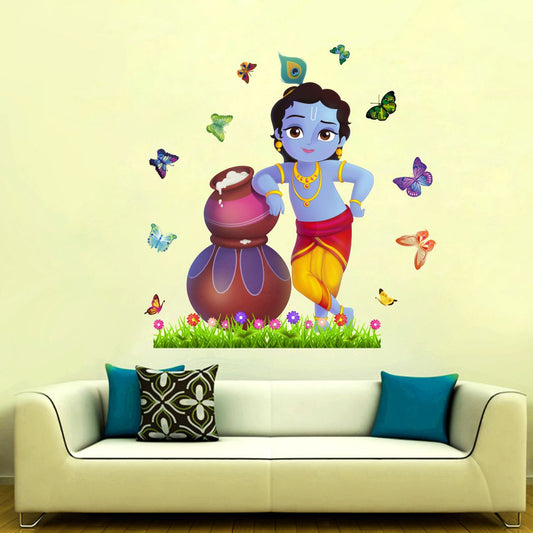 Homexa Decor | Little Shree Krishna Design Wall Sticker (Size 55 x 57 cm)